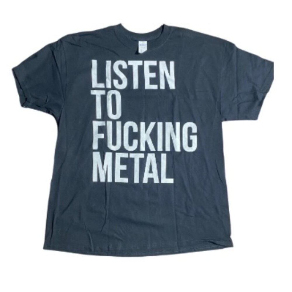 Century Media Men’s Listen to Metal Graphic T-Shirt Black Short Sleeve XL NEW